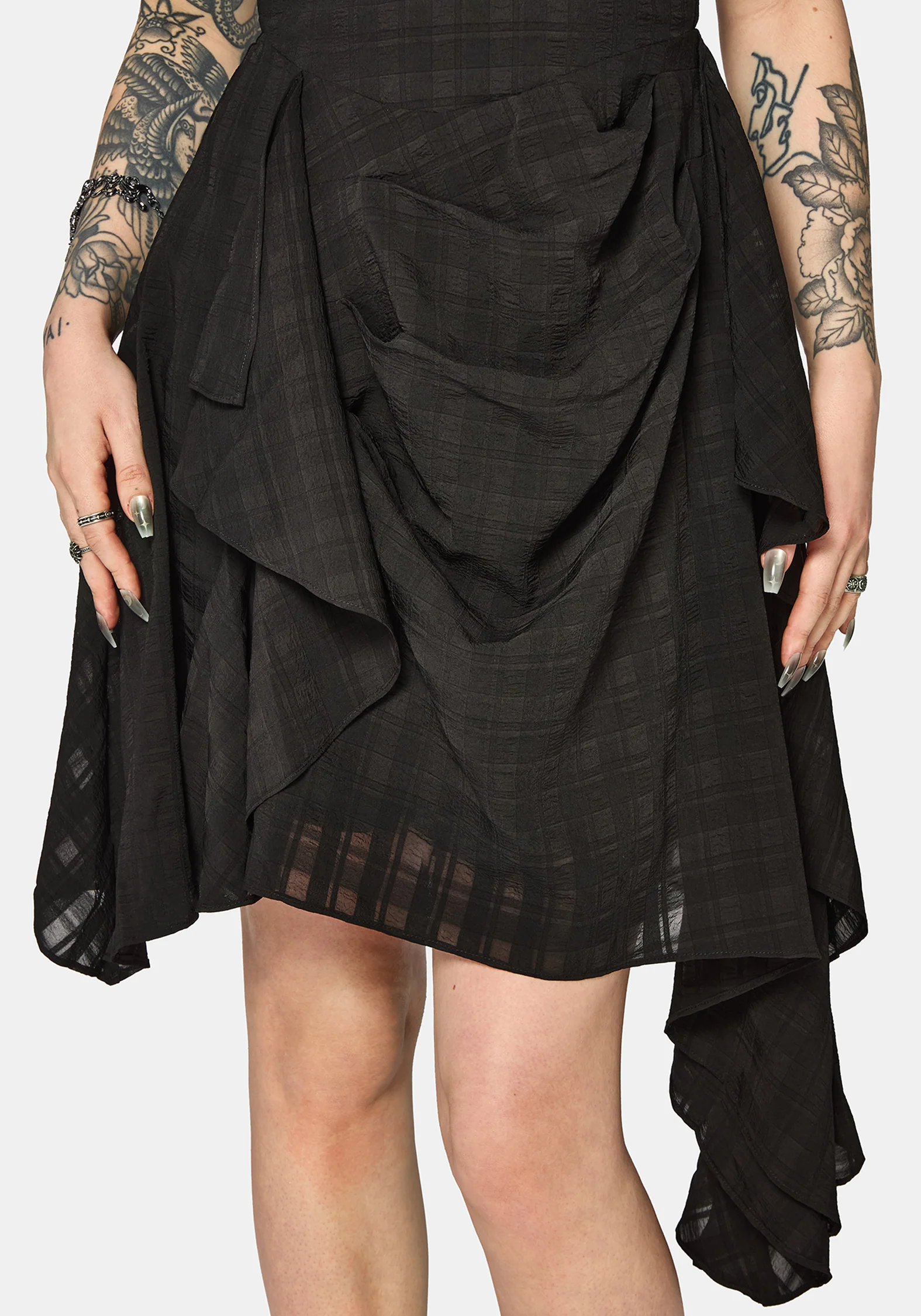 Vivienne Checked Ruched Mini Dress - Image 2