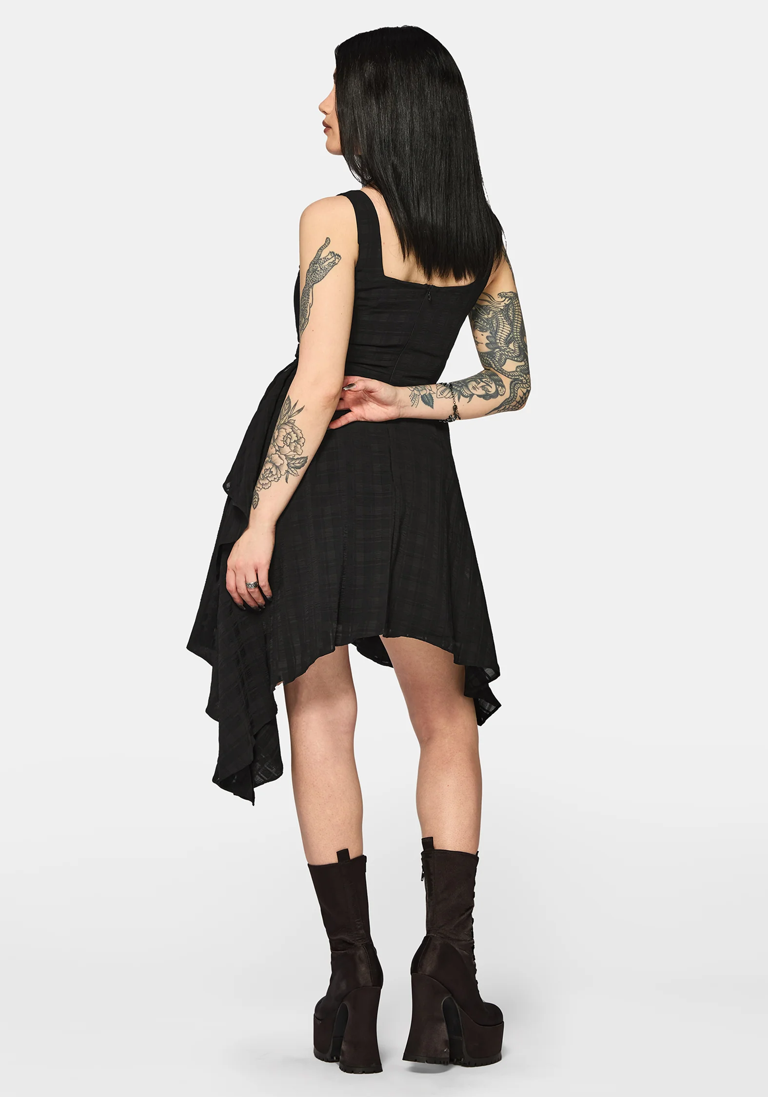 Vivienne Checked Ruched Mini Dress - Image 3