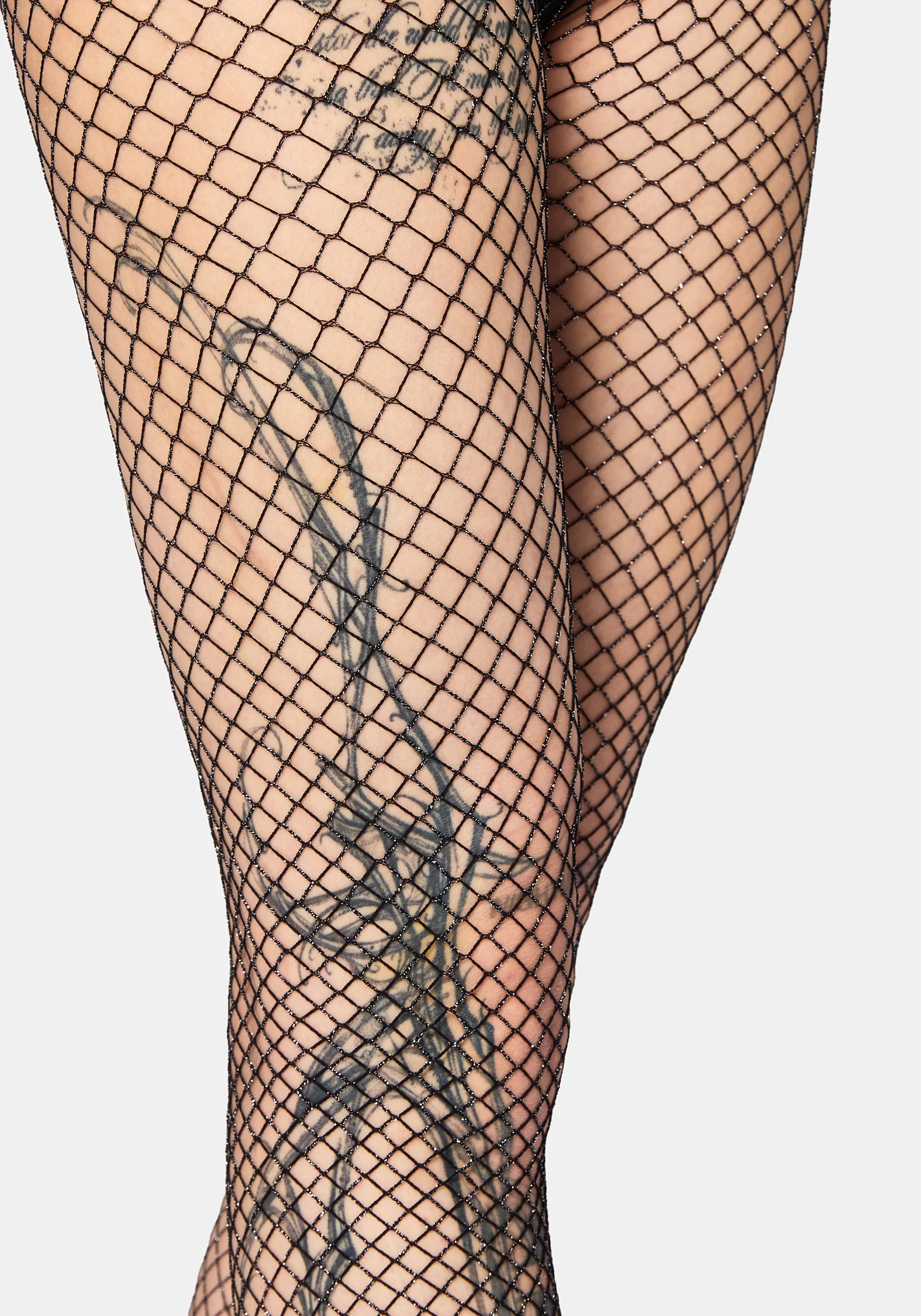Vorth Metallic Fishnet Tights - Image 2