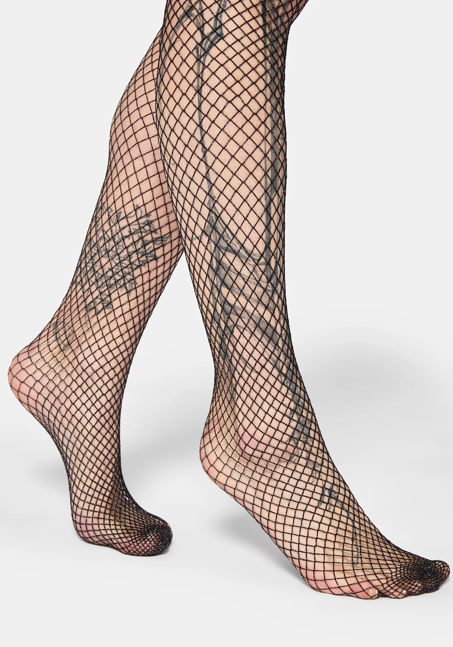 Vorth Metallic Fishnet Tights - Image 5