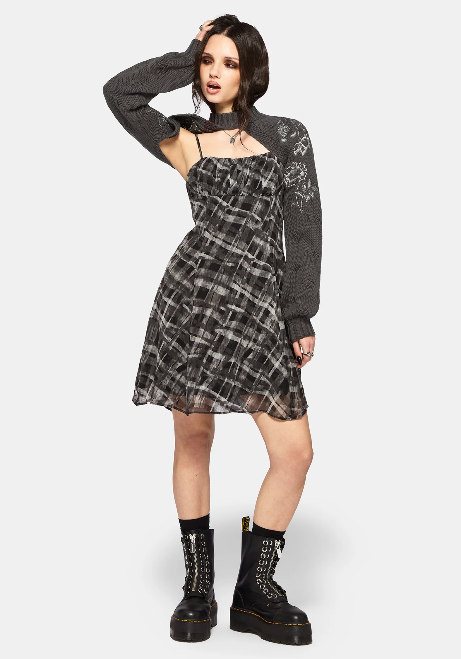 Wren Floral Embroidered Funnel Neck Shrug - Image 5