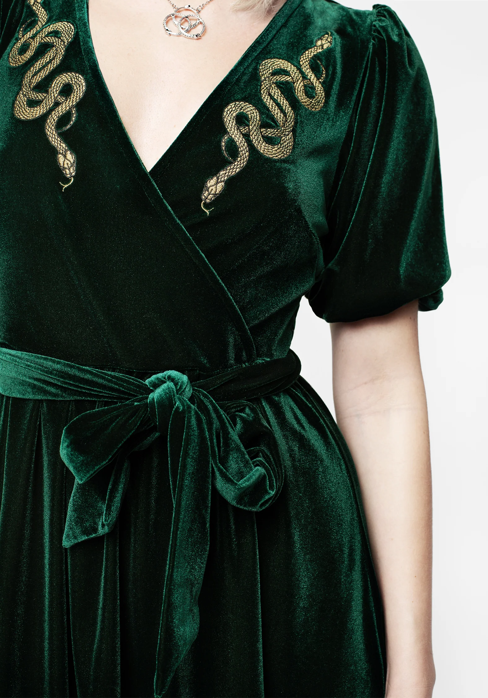 Zarina Embroidered Mini Wrap Dress - Image 2