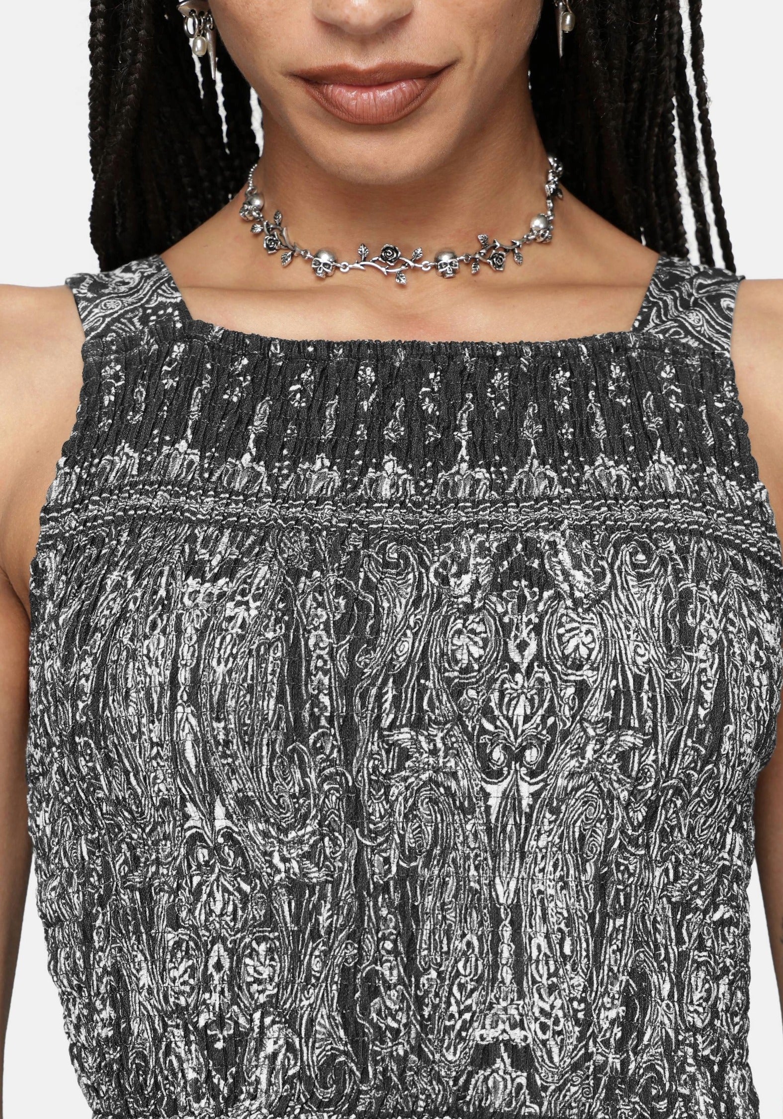 Zelira Paisley Shirred Mini Dress - Image 3