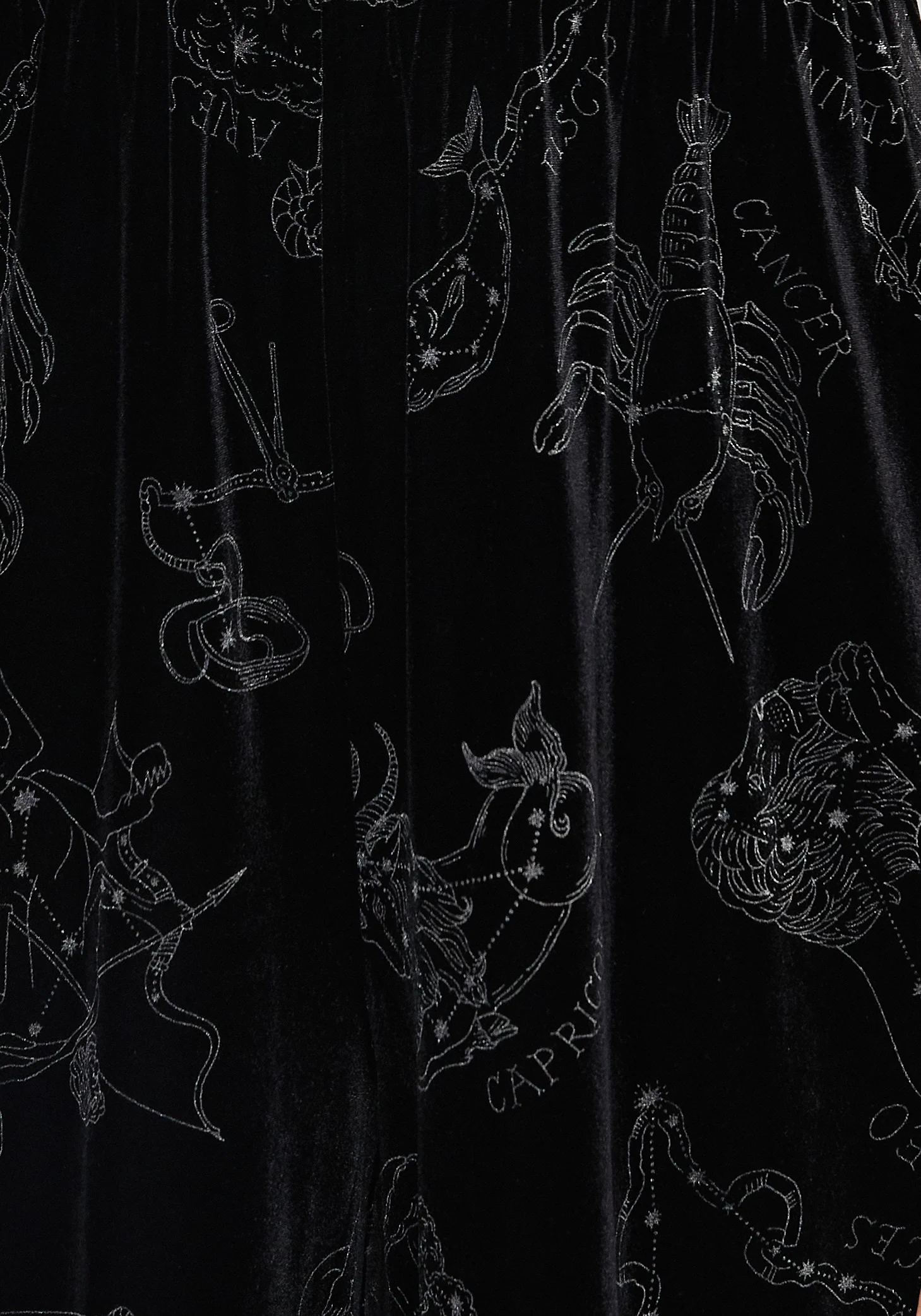 Zodiac Foil Print Button Front Velour Jumpsuit - Image 4