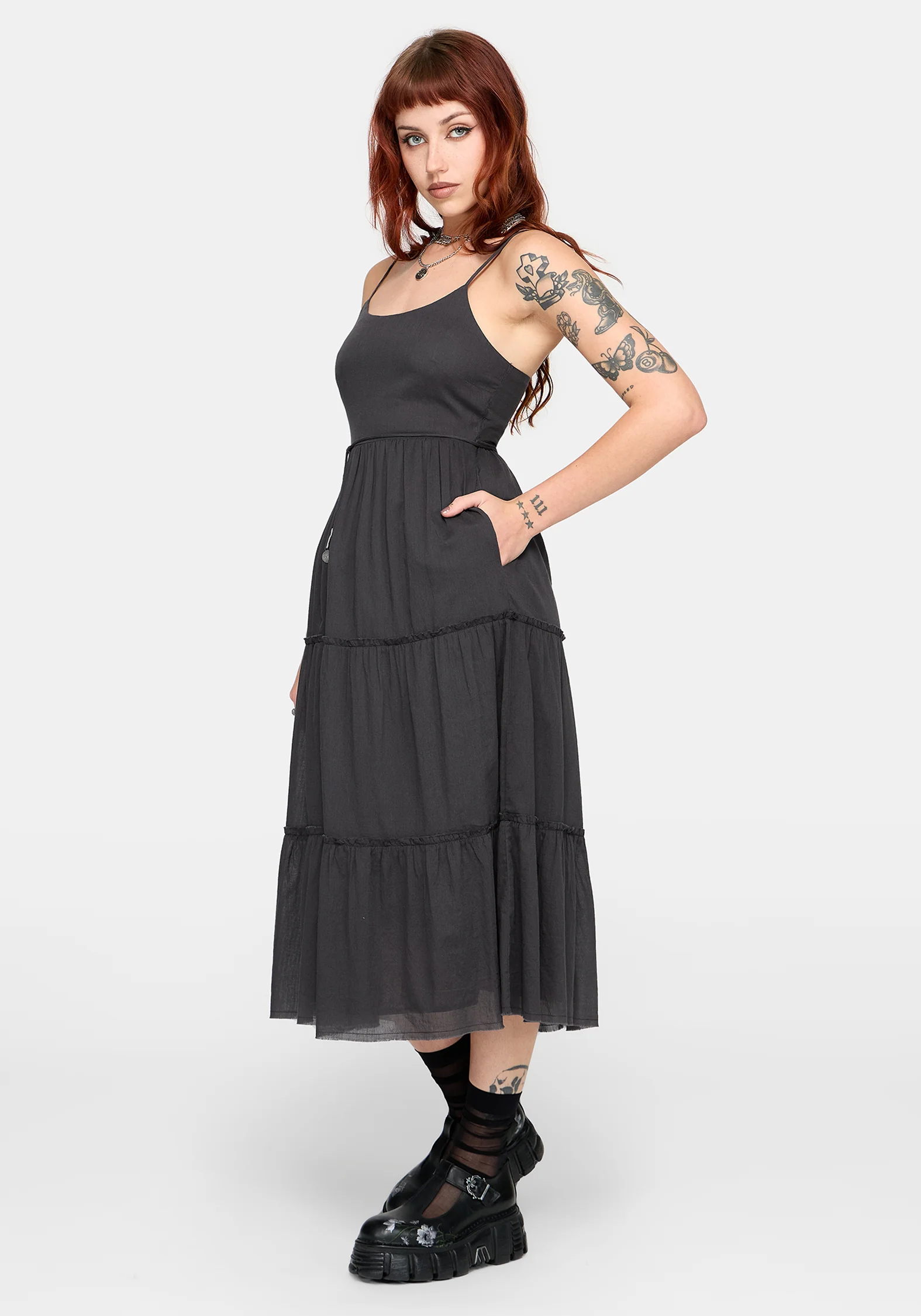 Zyra Tiered Midi Dress - Image 6